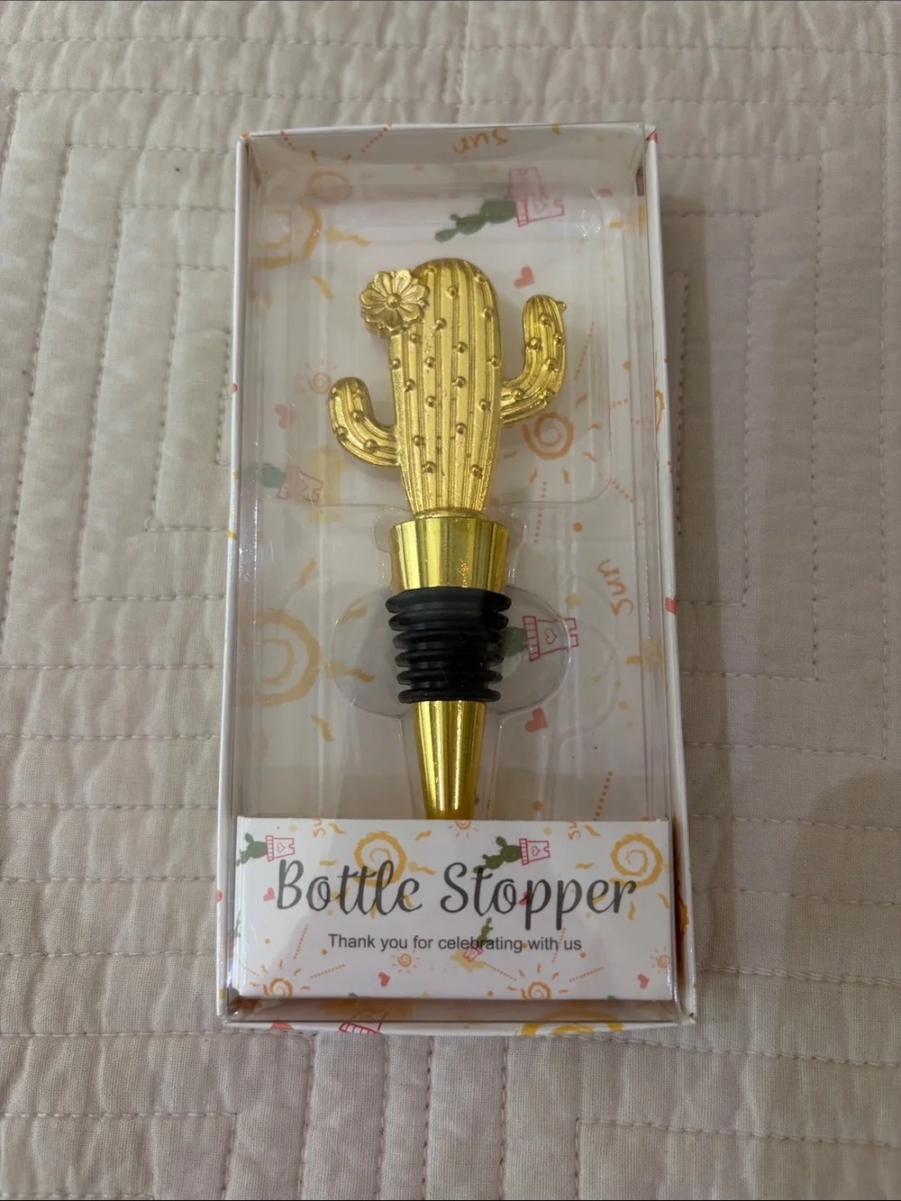 Gold Cactus Bottle Stopper - Home Party Supplies